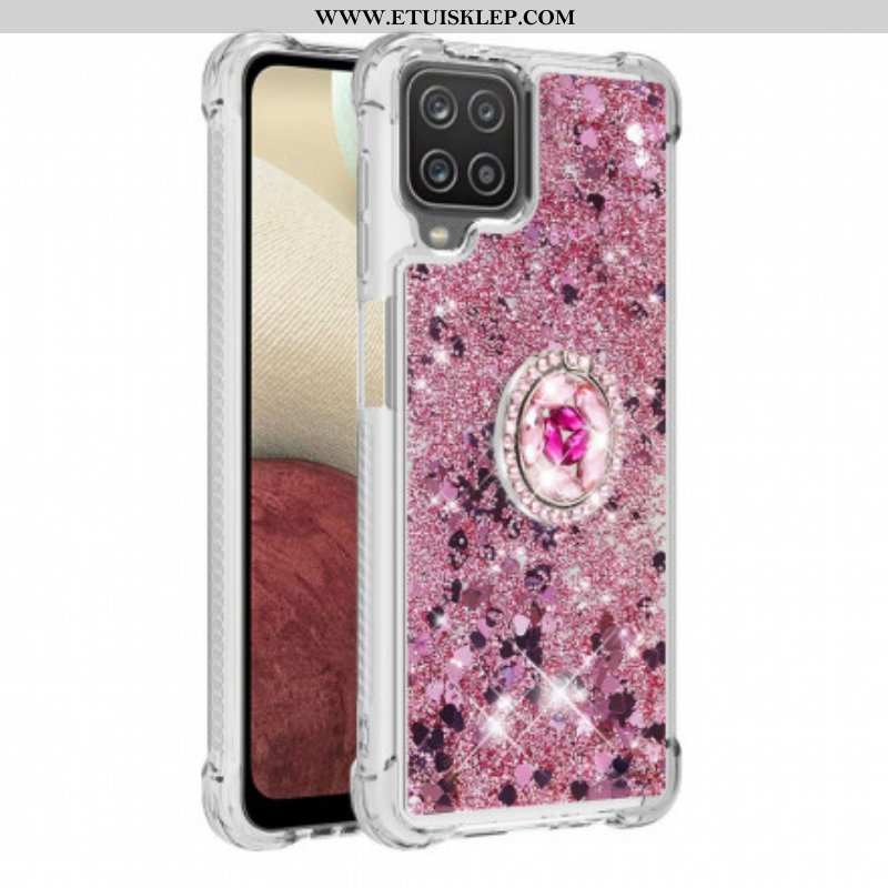 Etui do Samsung Galaxy M12 / A12 Cekiny Z Podparciem Pierścienia